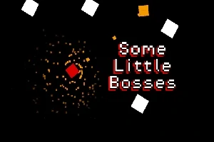 Pikszeles háttéren vörös és fehér kockák között a Some Little Bosses felirat olvasható