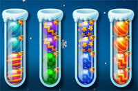 Színes karácsonyi díszeket rendezgető, otthonos téli puzzle