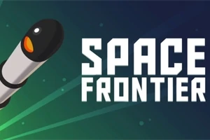 Rakéta kilövés közben sötét háttérrel, mellette a Space Frontier felirat