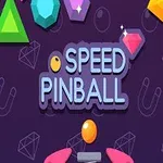 Színes, geometriai formák és az Speed Pinball felirat lila háttér előtt