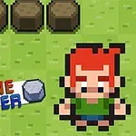 Pixeles grafika egy vörös hajú karakterről zöld mezőn, mellette STONE SMACKER felirattal