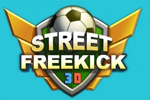 Focilabda háttérrel és arany szárnyakkal díszített logó, rajta a Street Freekick 3D felirat