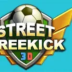 Focilabda háttérrel és arany szárnyakkal díszített logó, rajta a Street Freekick 3D felirat