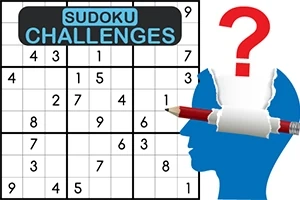 Sudoku rejtvény részlete egy kék emberi sziluettel, amelybe ceruza és kérdőjel van ágyazva