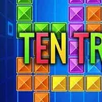 Színes geometriai alakzatok egy kék háttér előtt, középen a TEN TRIX felirattal