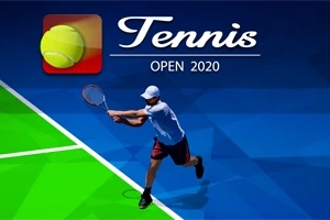 Teniszező sportoló ütővel lendít egy színes pályán