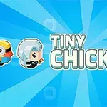 Kék háttér előtt három rajzfilmszerű figura, középen a Tiny Chick felirattal