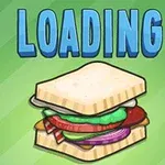 Szendvics a LOADING felirattal zöld háttér előtt