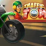 Zöld motor a kép bal oldalán, háttérben homályos útszakasszal, jobb oldalon pedig egy mosolygó figurával és színes logóval