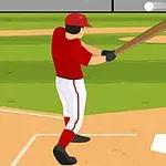 Egy baseballjátékos piros felszerelésben ütni készül a pályán, miközben a dobó közeledő labdát hajít