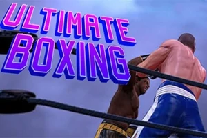 Két bokszoló küzd egymással a ringben, a kép bal felső sarkában a Ultimate Boxing felirat látható