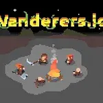 Egy pixelgrafikás jelenet, ahol emberek ülnek egy tábortűz körül éjszaka, a háttérben hegyekkel és a hold látható