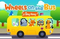 A busz kerekei körbe-körbe forognak ebben a gyerekeknek szóló játékban