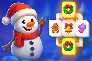 Hóember piros sapkában és sálban integet, mellette karácsonyi témájú képekkel díszített négyzetek