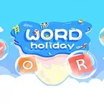 A kép kék háttér előtt színes betűket tartalmazó buborékokkal és a WORD holiday felirattal ábrázol egy fagyit
