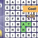 Bal oldalon színes négyzetekben betűk vannak elhelyezve, jobb oldalon pedig egy betűrács látható Cool!