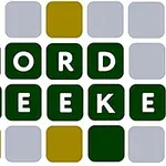 Zöld, szürke és sárga kockákból álló rács feliratokkal, amelyek a WORD SEEKER szavakat formázzák