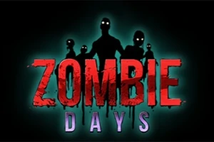 Fekete háttér előtt sötét alakok világító szemekkel, alul a ZOMBIE DAYS felirat