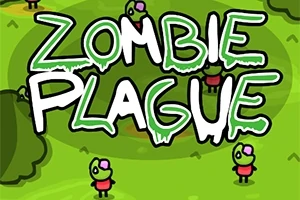 Zöld háttér előtt zombivá változott figurák láthatók nagy Zombie Plague felirattal