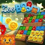 Egy mosolygós nő kalapban és öltözékben áll egy színes állatos puzzle táblával és aranyérmékkel a háttérben