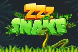 A kép közepén a ZZZ Snake felirat látható buja növényzettel és egy kígyóval körülvéve